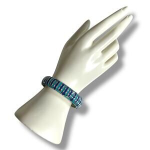 Womens Bangle Cuff Bracelet Fashion Jewelry Shades of Blue Teal